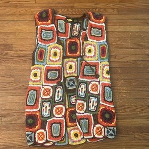 Vintage Free People crocheted vest. Size large